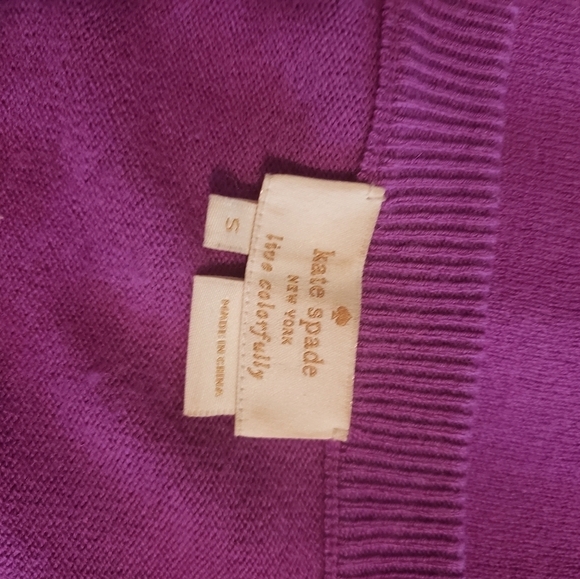 Kate Spade Purple Wool Cardigan Embellished neckline Small - Picture 8 of 12